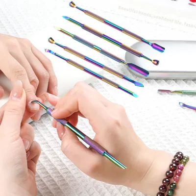 Professional Nail Supplies Tools Cuticle Pusher Stainless Steel Dual Head Dead Skin Remover Manicure Peeler Scraper Push Trimmer
