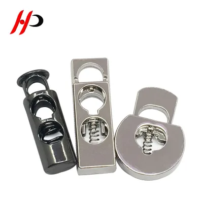 Custom Silver Double-Hole Waterproof Jacket Hoodies with Elastic Metal Drawstring Stopper Lock