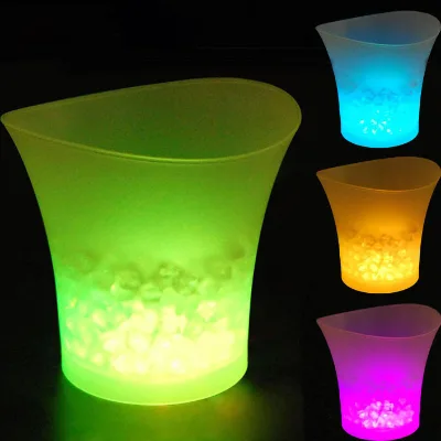 New Arrival Big Night Club Wine LED Ice Bucket Holder Champagne Corona Beer Stainless Steel Metal Plastic Ice Bucket Acrylic