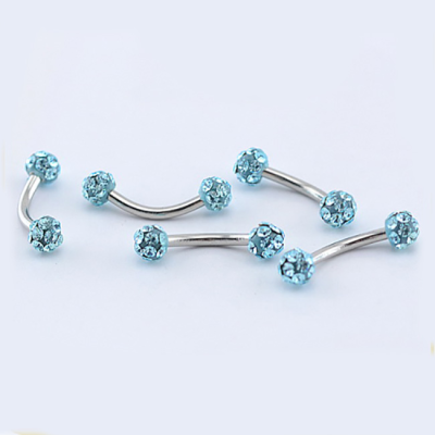 Surgical Steel Unique Zircon Rhinestone Eyebrow Piercing