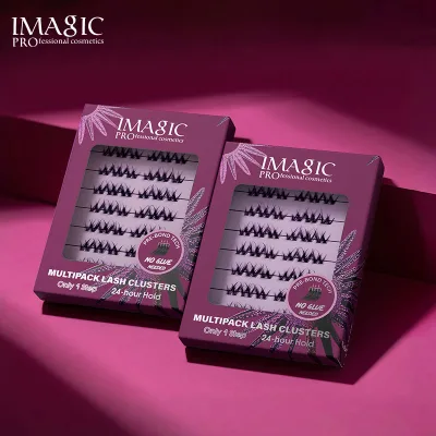 IMAGIC 0.1mm No Glue Fiber Lashes Clusters Self Adhesive Natural Curl Hold Neat Arrangement Beginner Friendly Wear Handmade