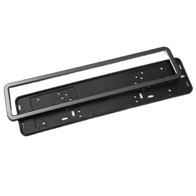 Customize European Standard Stainless Steel Carbon Fiber Weave Car License Plate Frame Euro Auto Number License Plate Holder