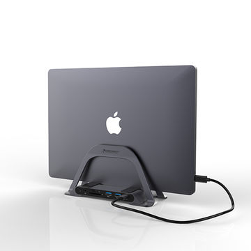Broway 10 in 1 Aluminum USB C Hub upright holder multifunction usb 3.0 stand usb docking station