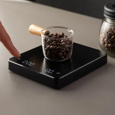 Coffee Scale with Timer Kitchen Scale with LED Display USB Rechargeable Black Coffee Scale 3kg/0.1g