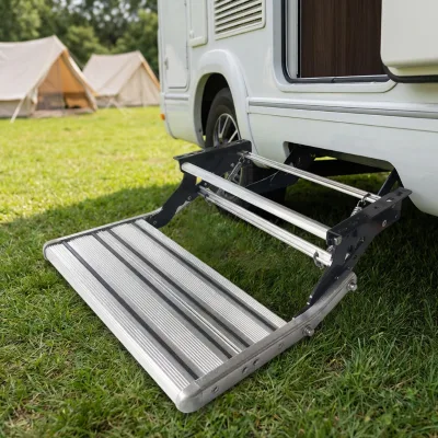 Heavy Duty Single Double Step 12V Manual Retractable RV Step for Motorhome Caravan Aluminum Alloy Construction XUHE Brand