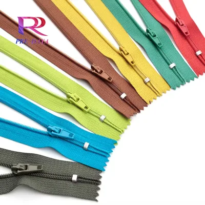Colorful Nylon Zipper Tape #3 #5, OEKO-TEX Certified Zippers for Clothing and Pants
