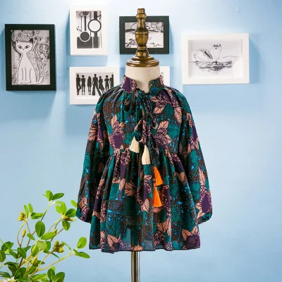 Latest 2017 African Long Stylish Dresses Printed Chiffon Long Sleeve Dresses
