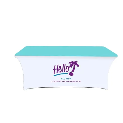 Factory Customized Printed Logo Stretch Table Cloth Rectangle Table Cover for Wedding Baby Show Birthday Party Decoration