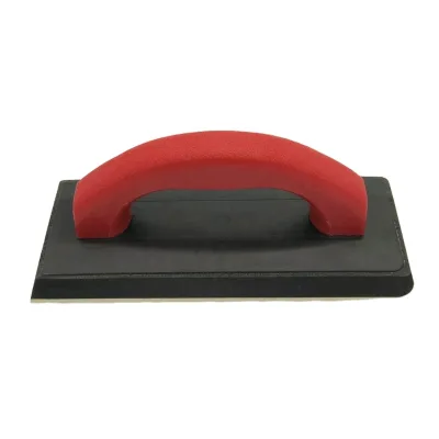 Excellent Quality DIY Cornered Plastic Handle Black Rubber Float Cement Stucco Trowel with Ergonomic Grip