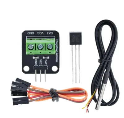 DS18B Temperature Sensor Module Kit Waterproof 100CM Digital Sensor Cable Stainless Steel Probe Terminal Adapter