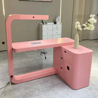 Pink Simple Single Manicure Table Embroidery Table Nail Art Studio Plate Manicure Table