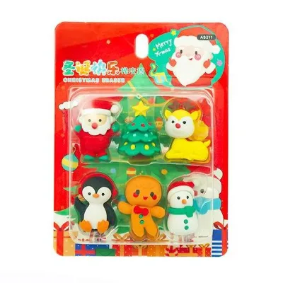 Student Children's Small Gifts 3D Cartoon Creative Cute Modeling Assembly Detachable Animal-shaped TPR Rubber Christmas Eraser