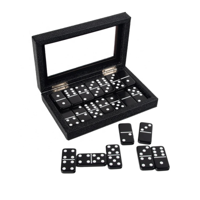 Manufacturer Selling Dominoes Set Double 6 Tournament Size with Pu Briefcase Big Domino Chips for Casino Gambling Game