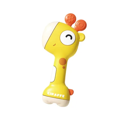 Early education giraffe teether cheap baby sand hammer rattle sensory toys