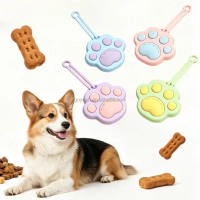 Food Grade Silicone Dog Treat Pouch Paw Shape Portable Pet Training Snack Bag