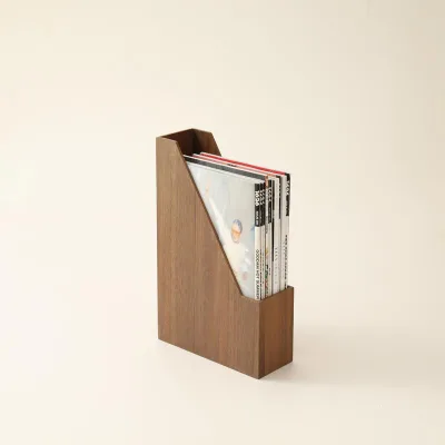 Simple Wood Office Desk File Organizer Documents Book Holder Book Stand Bookend