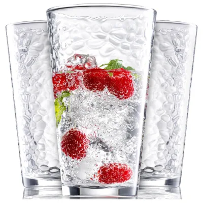 INS Style Hammered Clear Simple Glass Cup for Home Coffee Milk Juice Beverage Drinking Glass