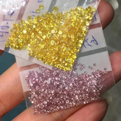 Yellow Melee Loose Lab Grown Synthetic Diamond Pave Seting Side Stone Diamond 0.7mm to 6.5mm Small Lab Grown diamond