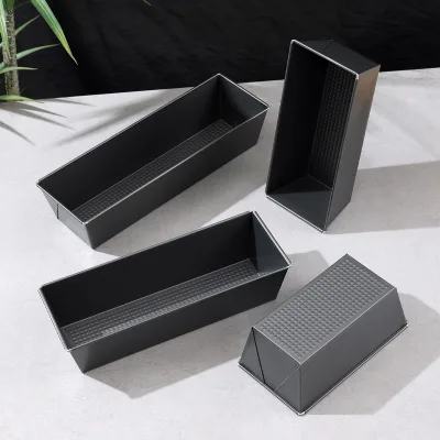 Rectangular Hanged Toast Trapezoidal Carbon Steel Four-Piece Toast Box Bread Baking Pan Cake Mold Oven Safe