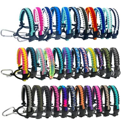 Wholesale Camping Hiking Survival Paracord Bottle Handle for 12-64oz Wide Mouth Flask Handle