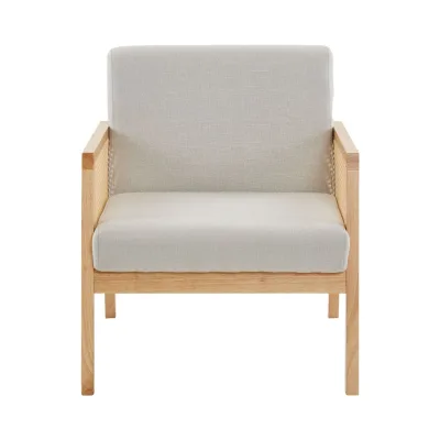 Comfortable Living Room Armchair with Wooden Frame Upholstered Single Sofa Furniture