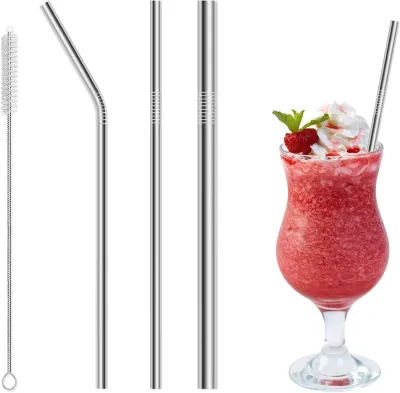 MYD Eco Friendly Golden Straws Metal Straw Wholesale Reusable Black Stainless Steel Drinking Straw