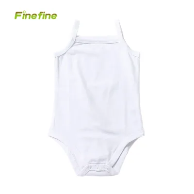Custom Print High Quality Cotton Jersey Summer White Solid Baby Romper