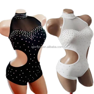 Duty Paid Wholesale Custom White Festival Outfit Transparent Mesh Costume Sheer Festival Outfits