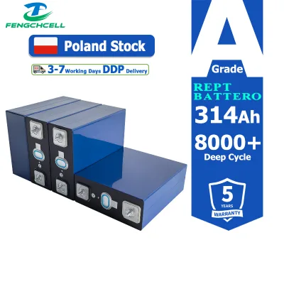 Poland Stock 3.2V 314Ah REPT LiFePO4 Battery Cells with M6 Terminal High Capacity Original Code 8000 Cycle Life CE Certificate