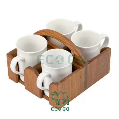 Customized Coffee Cup Holder, Multipurpose Bamboo Mug Rack & Tea Cup Organizer for Living Room and Kitchen Countertop