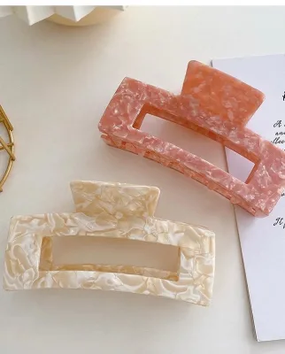 Colorful Oversized Rectangle Alligator Claw Hair Clips Acetate Cellulose for Thick Hair Women's 13cm Hair Accessories