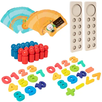 Unisex High Quality Educational 20pcs Wood Math Toys Number Crunching Custom Logo CPC CE EN71 Certified Packaged Kids Children