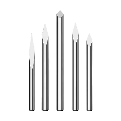 Sturdy and Durable 3.175mm Three Faces Copper Aluminium Marble Stone Engraving Bits Brazed Diamond Graver for Grave Stones