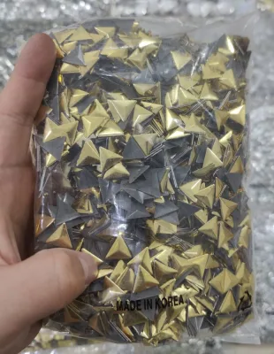 High Quality Gold Triangle Iron on Shaped Iron on Hotfix Rhinestuds Hotfix Studs for DIY Garment Ornament