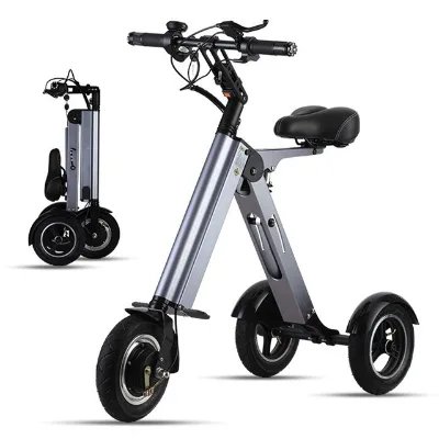 Factory Wholesale Easy Carry Folding Ebike 3 Wheeler 10 Inch 3 Wheels Electric Tricycle Mini Leisure Electric Mobility Scooter