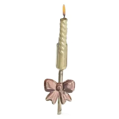 Butterfly High Pole Glass Candlestick with Ornament Home Restaurant Decorative Candle Holder Customizable Logo for Wax Utensils