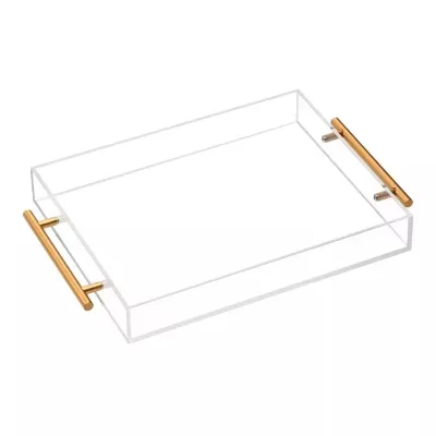 On Sales Hot Selling Rectangle Decorative Plastic Transparent Acrylic Serving Tray