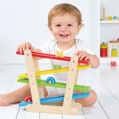 Wooden Sliding Rail Toy Ramp Game for Children Tracking Hand Eye Coordination Toy