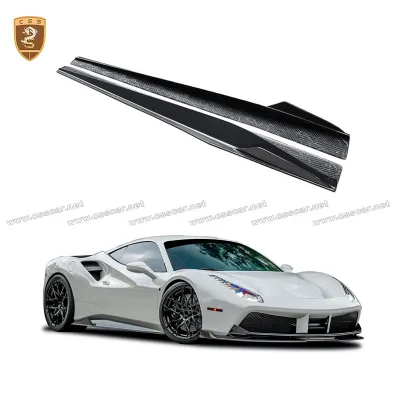 Dry Carbon Fiber Side Skirt for Ferrari 488 Vors Style Left and Right Side Skirts
