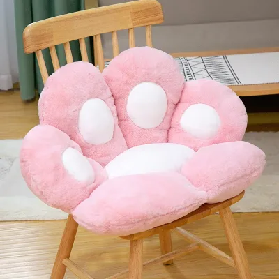 Seat Cushion Stuffed Plush Sofa Indoor Floor Pillow Cute Cat Paw Pink Pillows