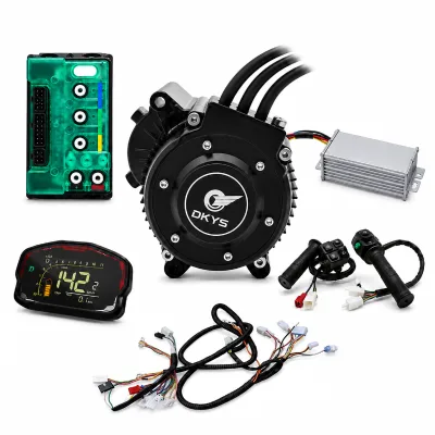 DKYS 120-5 60H 2000W Mid-Drive Motor Kit, STM72300-BT-CAN Controller, DKD LCD Display, Throttle, VOTOL Harness, Converter.