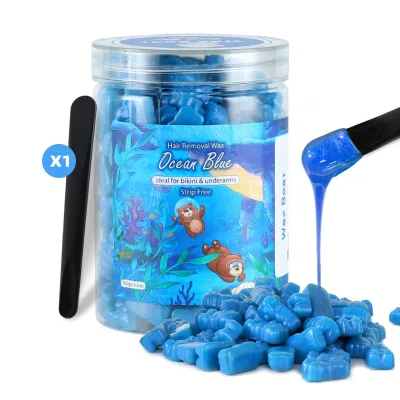 Factory Direct Sell Cute Azulene Hard Wax Beads for Sensitive Skin Bikini Hair Removal Waxing Beans