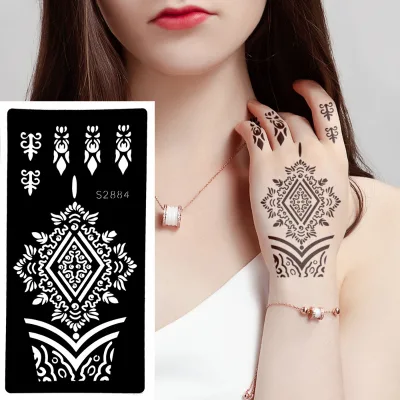 Factory Wholesale New Body Hand Henna Tattoo Stencil Luxury Fingers Art Painting Waterproof Fake Temporary Tattoo Stencils