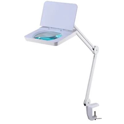 OEM 5X Large Glass Lens Desktop Magnifier Dimming Light LED Magnifying Table Lamp for Eyelash Extension Beauty Lash Makeup Kit