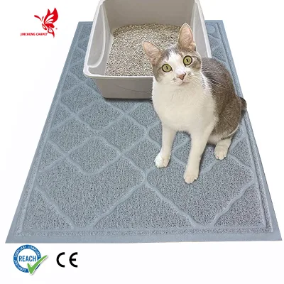 Modern Luxury Eco-Friendly PVC Soft Solid Pattern Non-Slip Washable Cat Litter Mat