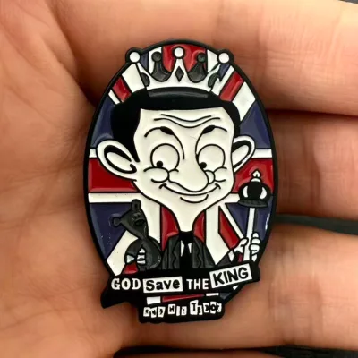 Wholesale Metal Character Pins Funny Bean British Comedian Enamel Pins Cute Novelty Mix Match Pin Badge Accessories in Stock