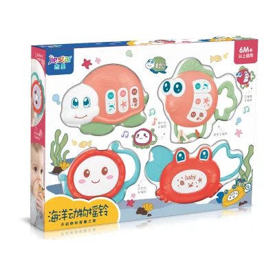 Early Education Plastic Underwater Animal Rattles Construction Block Toys for Strengthening Parent-Child Companionship