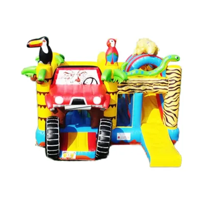 Car Happy Custom Movie Moonwalk Inflatable Bouncer Bouncing Castle with Slide Premium Trampoline for Kids