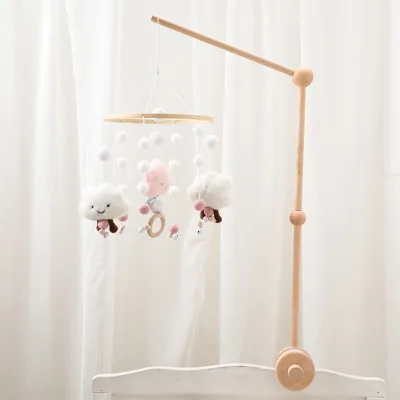 Crib Accessory Stand Wooden Crib Bell Stand Can Rotate the Baby comfort Stand and hang Wooden Bedbell Toys on the Floor
