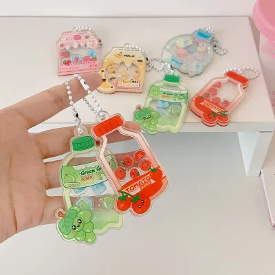 2 Sided Resin Charm Fill Your Own Custom Acrylic Shaker Keychain Charm Custom Craft Keyring Key Chain for Wholesale